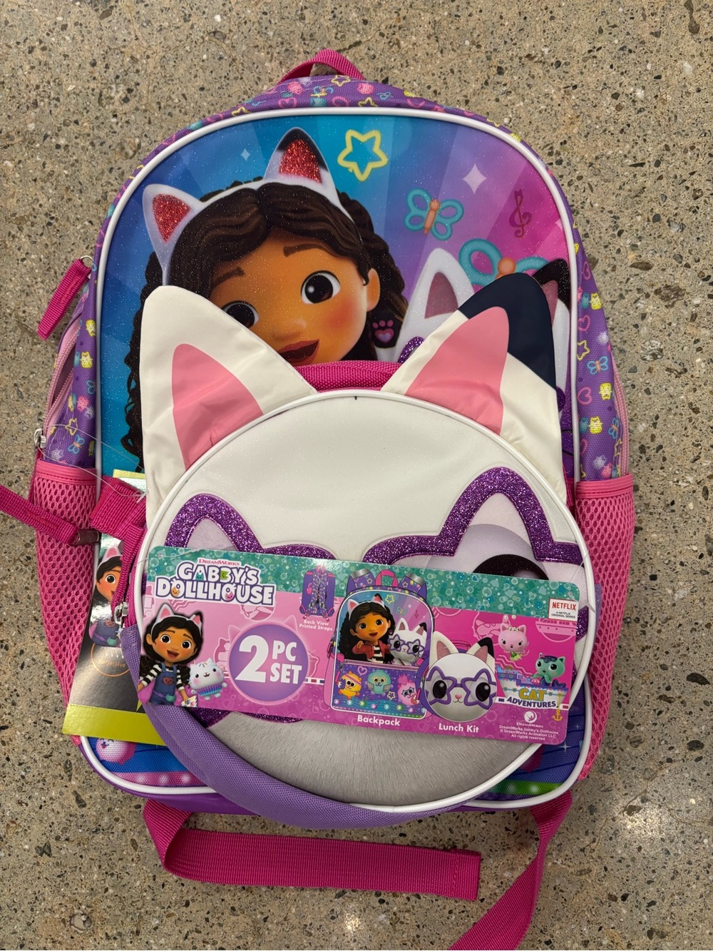 Kids 2-Piece Backpack & Lunch Kit - Pink & Purple